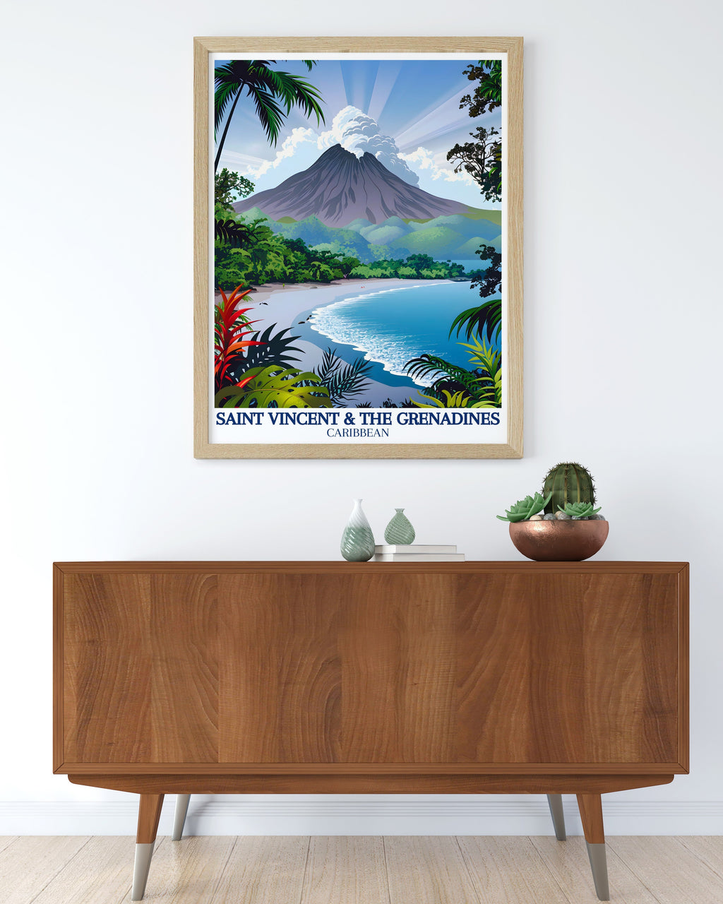 Saint Vincent and The Grenadines Poster - La SoufriÃ¨re Volcano Art Print - Caribbean Island Wall Print - Caribbean Island Travel Poster-4