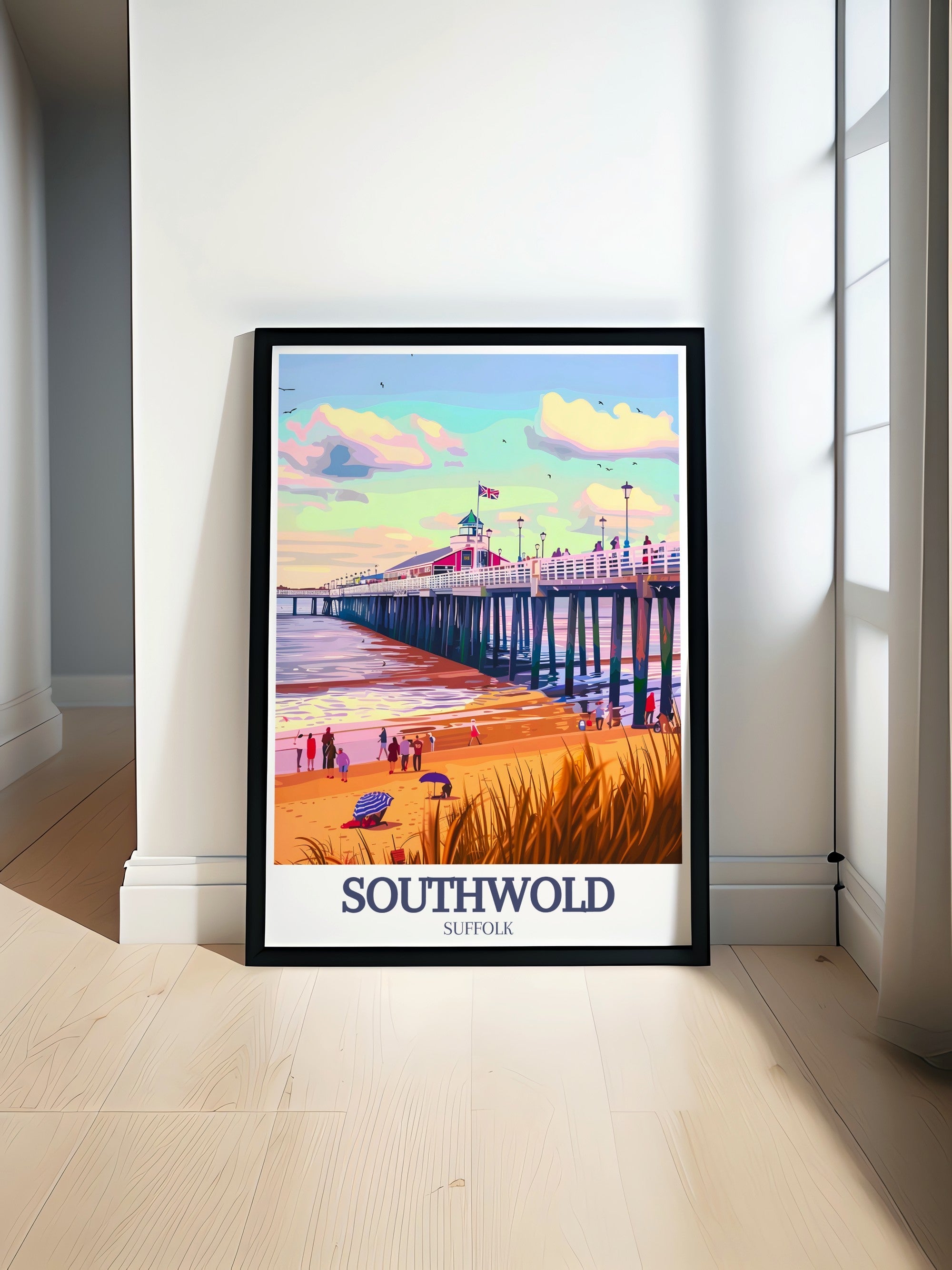 Southwold  Posters - Southwold Pier and North Sea  Art - Suffolk  Home Decor-0
