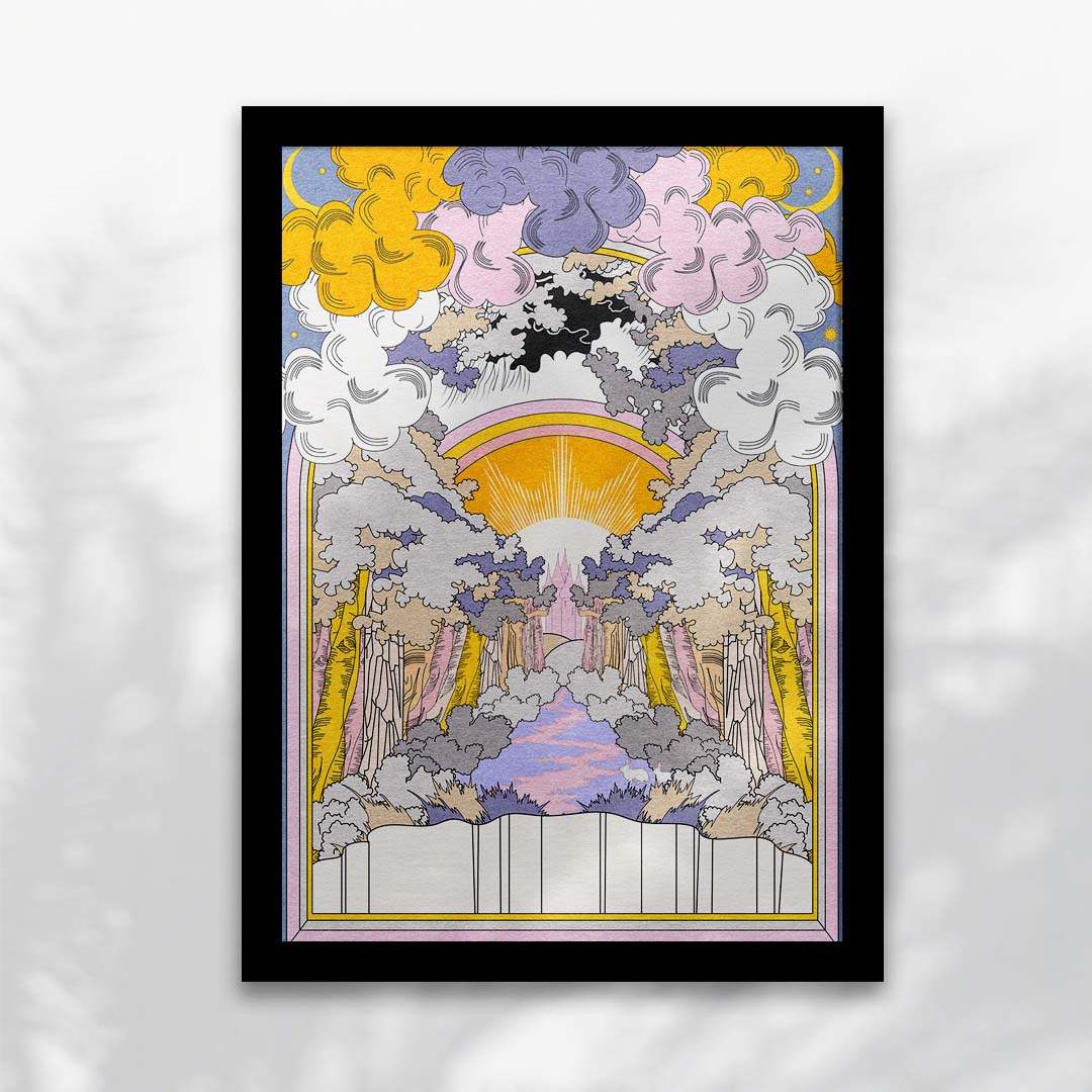 Bunny Land Pastel Art Print-6