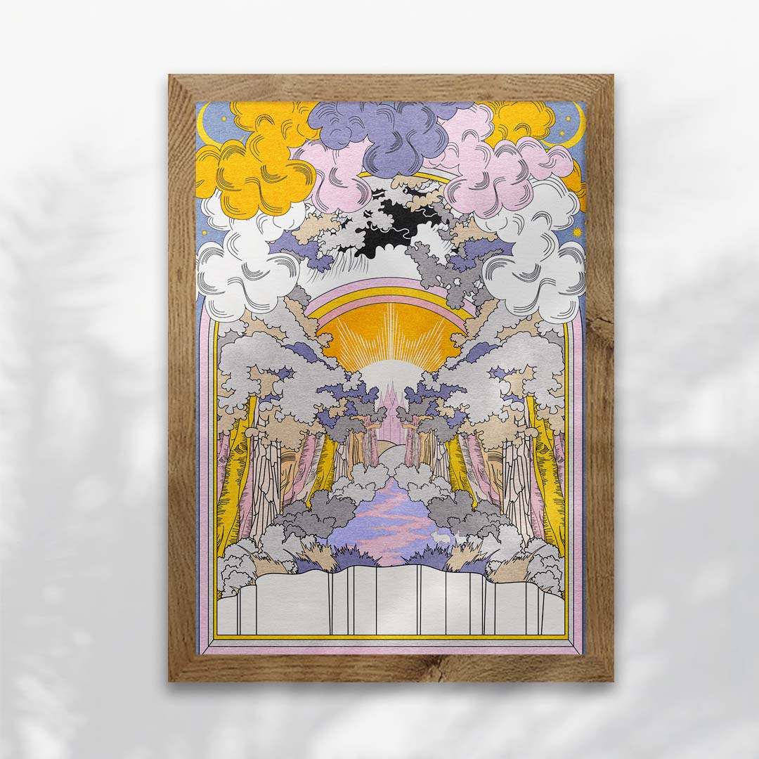 Bunny Land Pastel Art Print-5