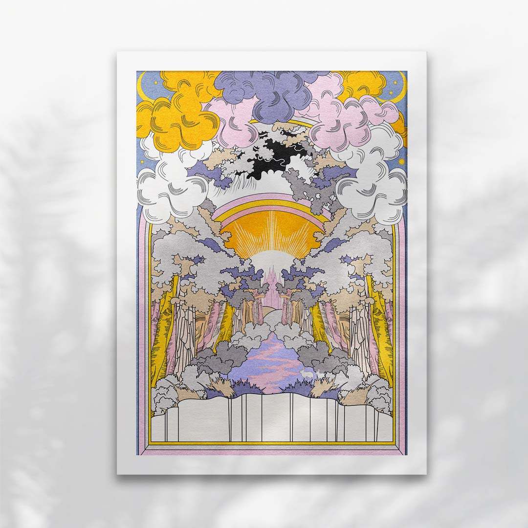 Bunny Land Pastel Art Print-7
