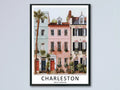 Charleston South Carolina Poster: Historic Row House Architecture Wall Art-0