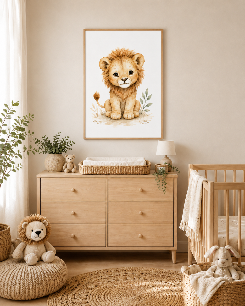 Safari Nursery Wall Art Digital Download Set of 3 | Lion Giraffe Zebra Prints