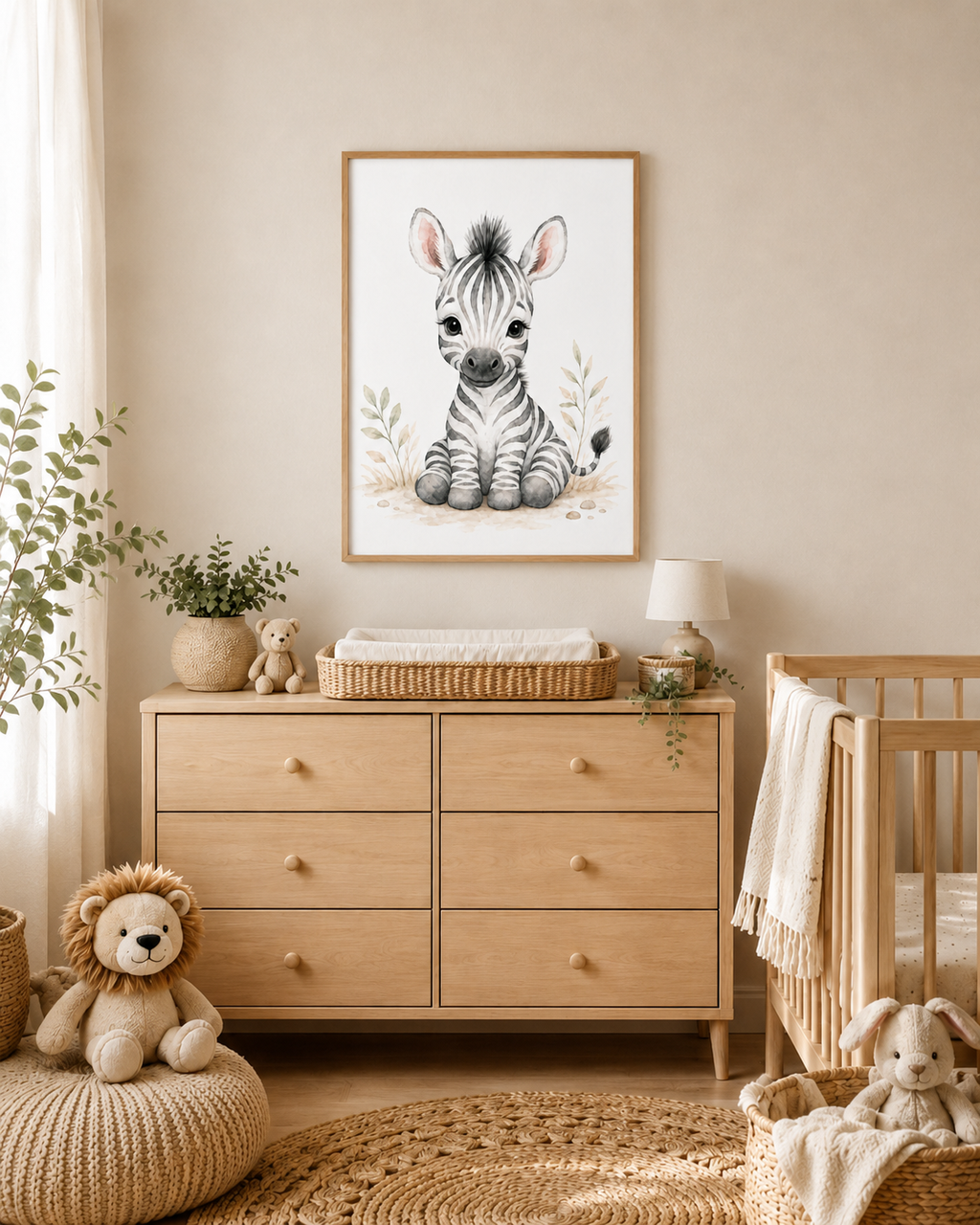 Safari Nursery Wall Art Digital Download Set of 3 | Lion Giraffe Zebra Prints