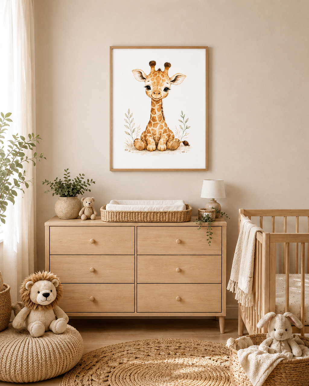 Safari Nursery Wall Art Digital Download Set of 3 | Lion Giraffe Zebra Prints