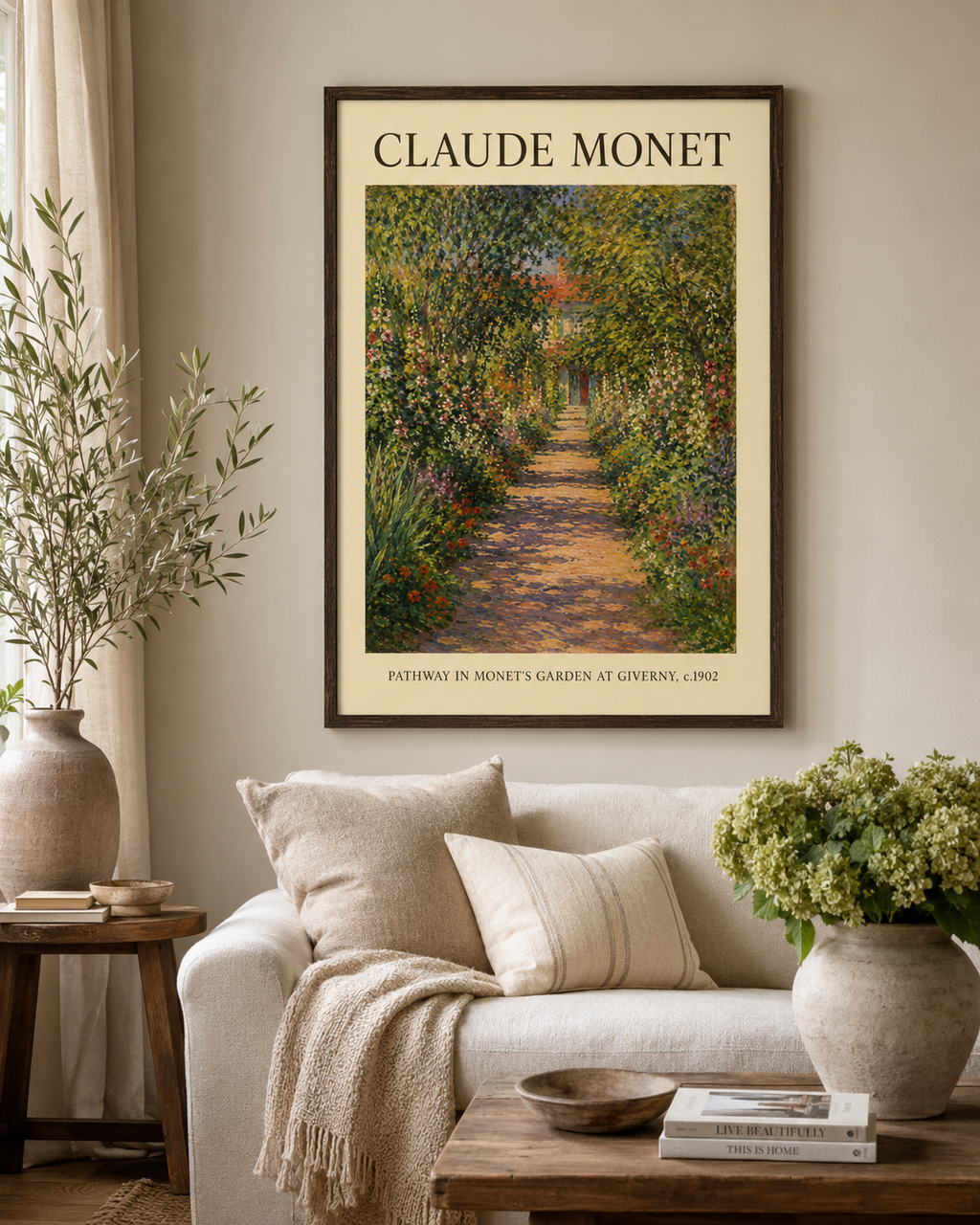 Framed Claude Monet Garden Path Print