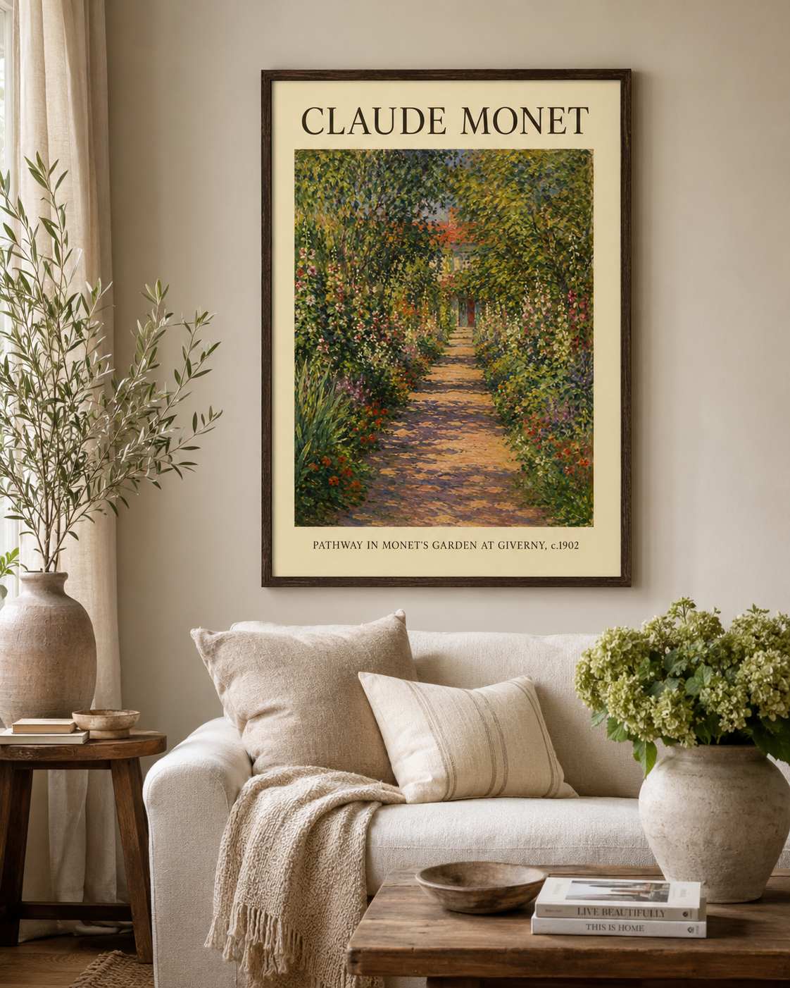 Framed Claude Monet Garden Path Print
