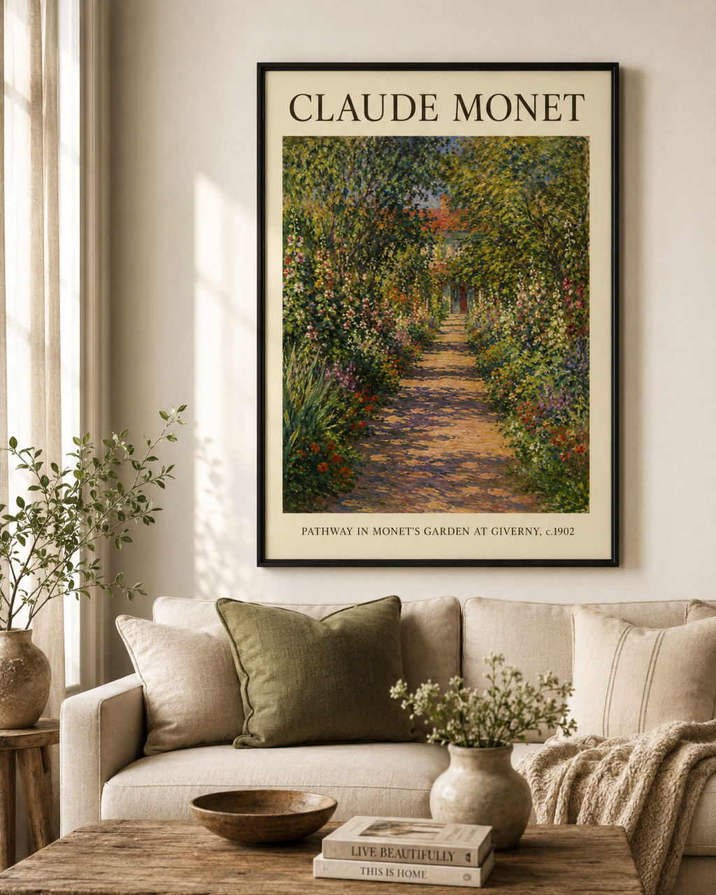 Framed Claude Monet Garden Path Print
