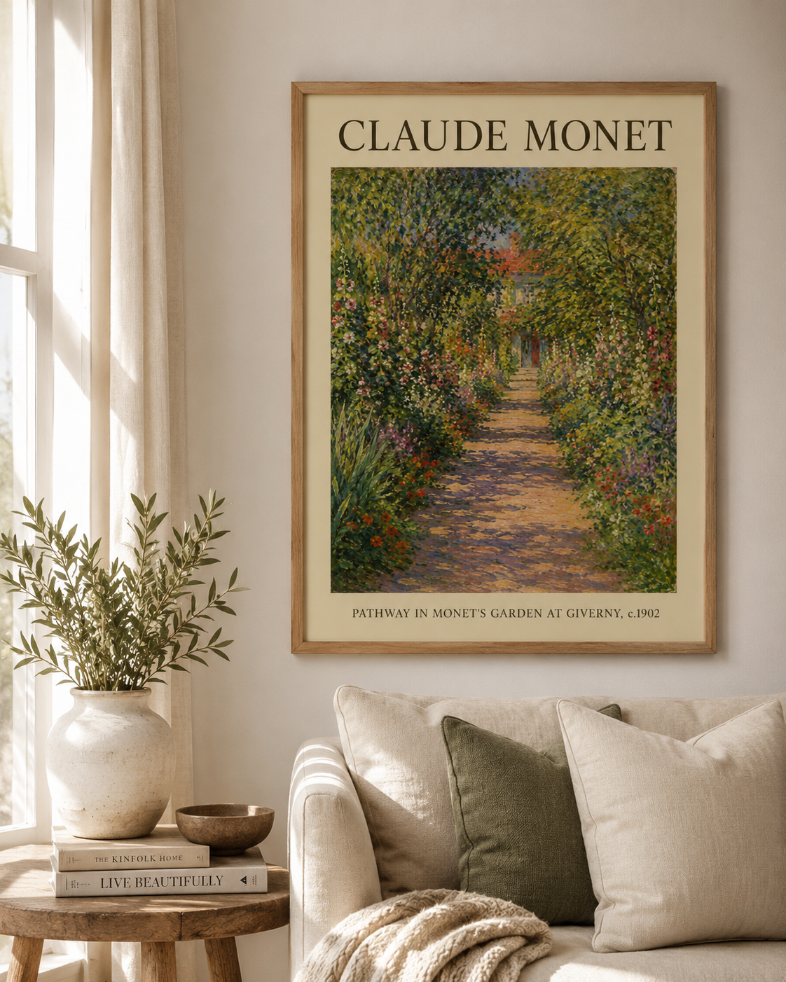 Framed Claude Monet Garden Path Print