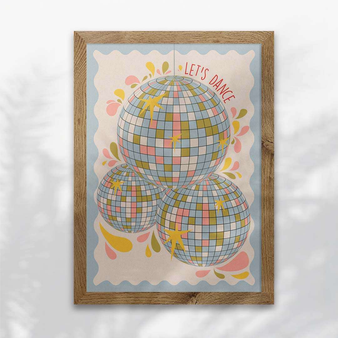 Disco Ball 'Let's Dance' Art Print-6