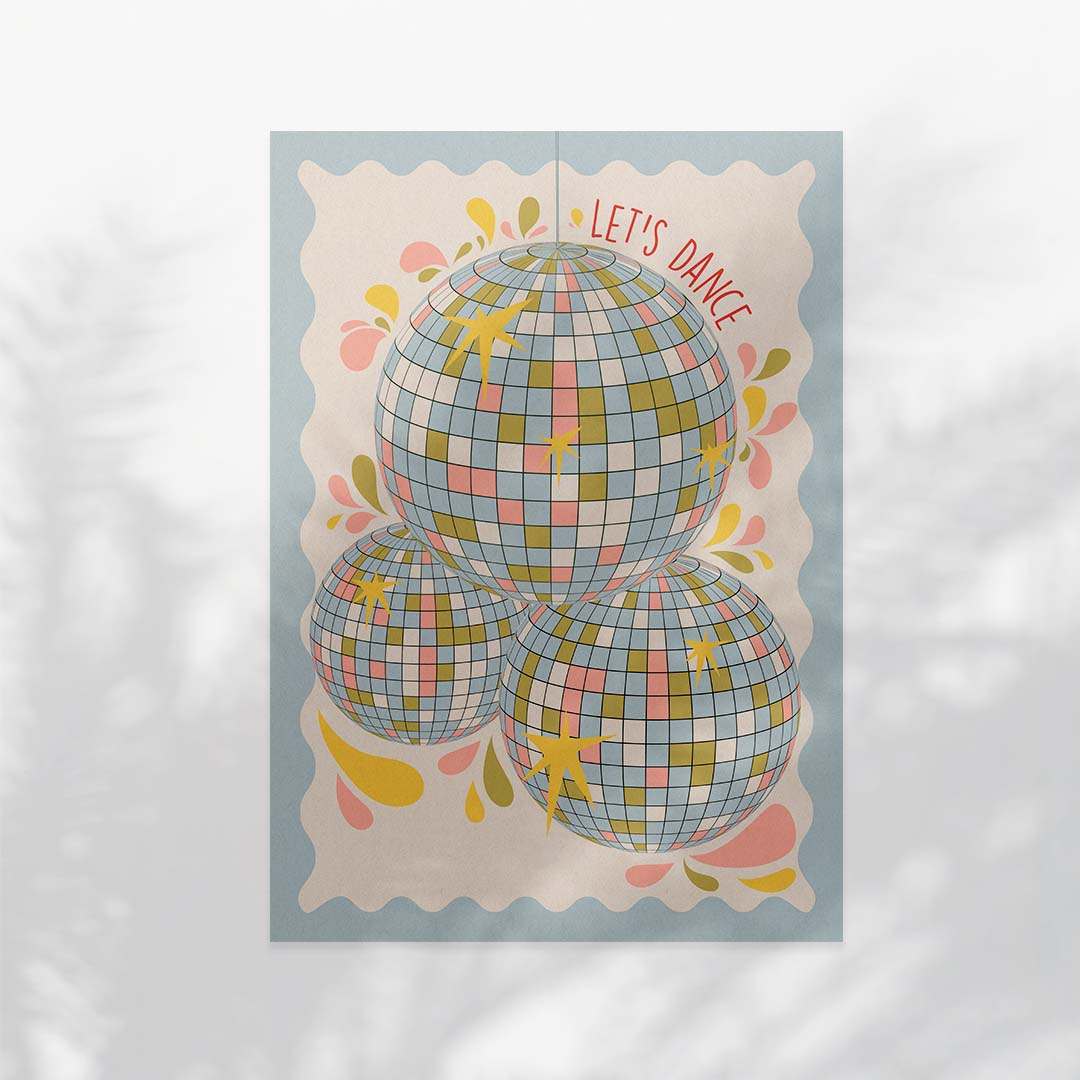 Disco Ball 'Let's Dance' Art Print-5