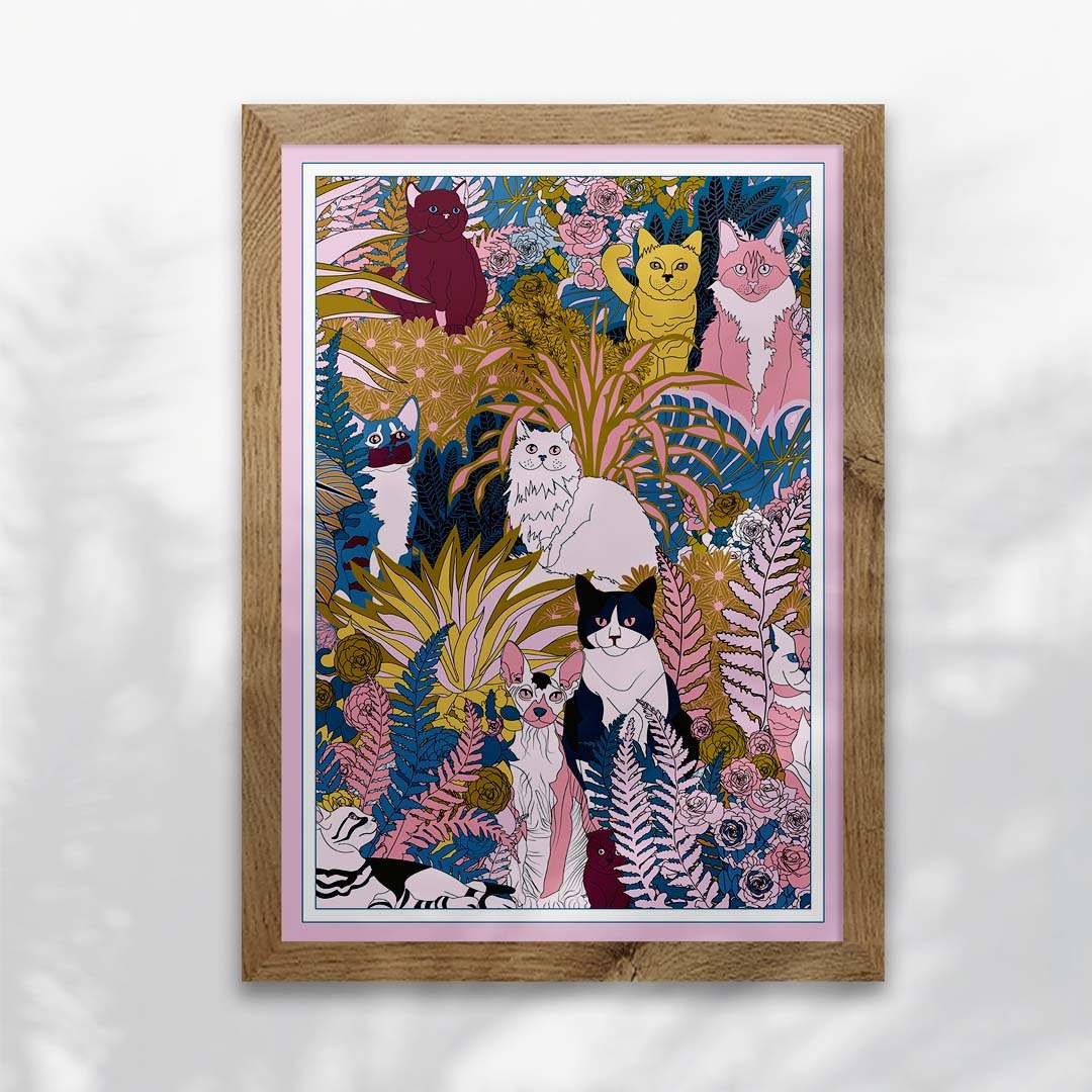 Garden Cats Art Print-5