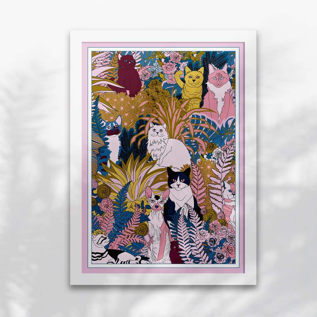 Garden Cats Art Print-7