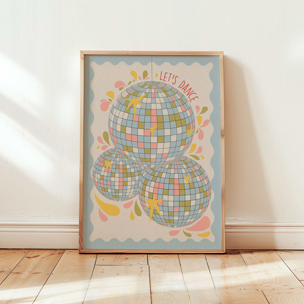 Disco Ball 'Let's Dance' Art Print-0