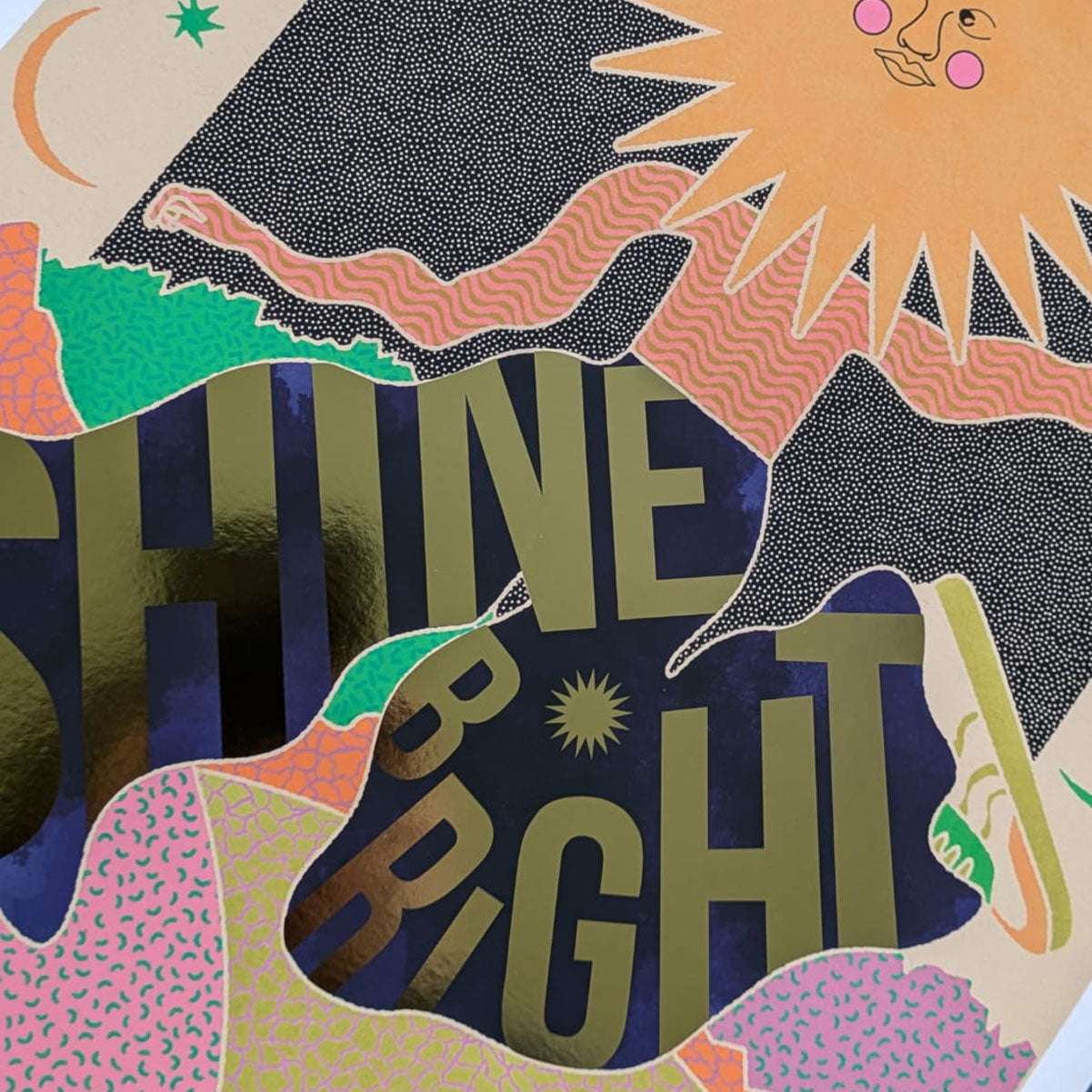 Limited Edition: Shine Bright A3 Gold Foiled Art Print