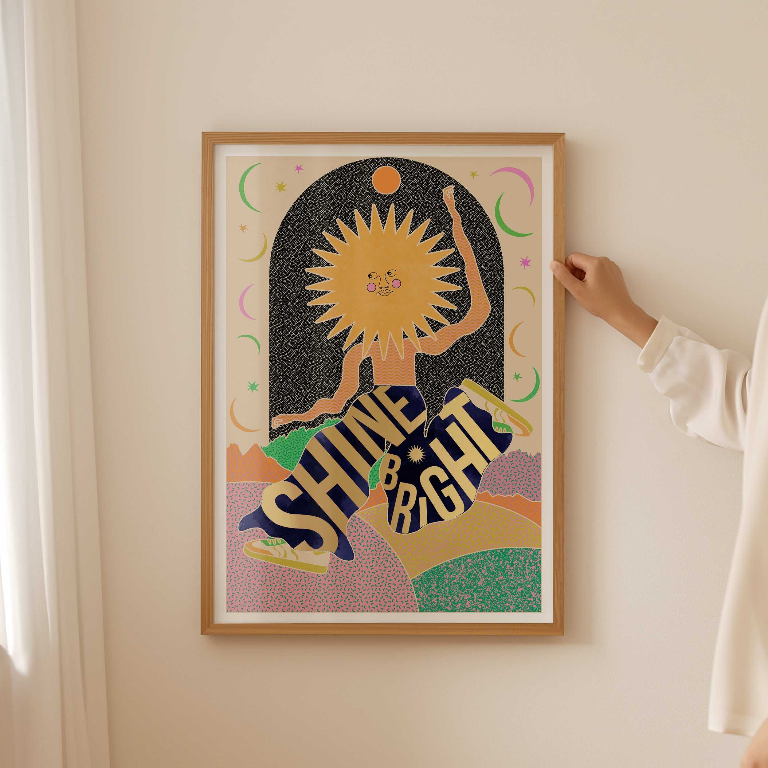 Limited Edition: Shine Bright A3 Gold Foiled Art Print