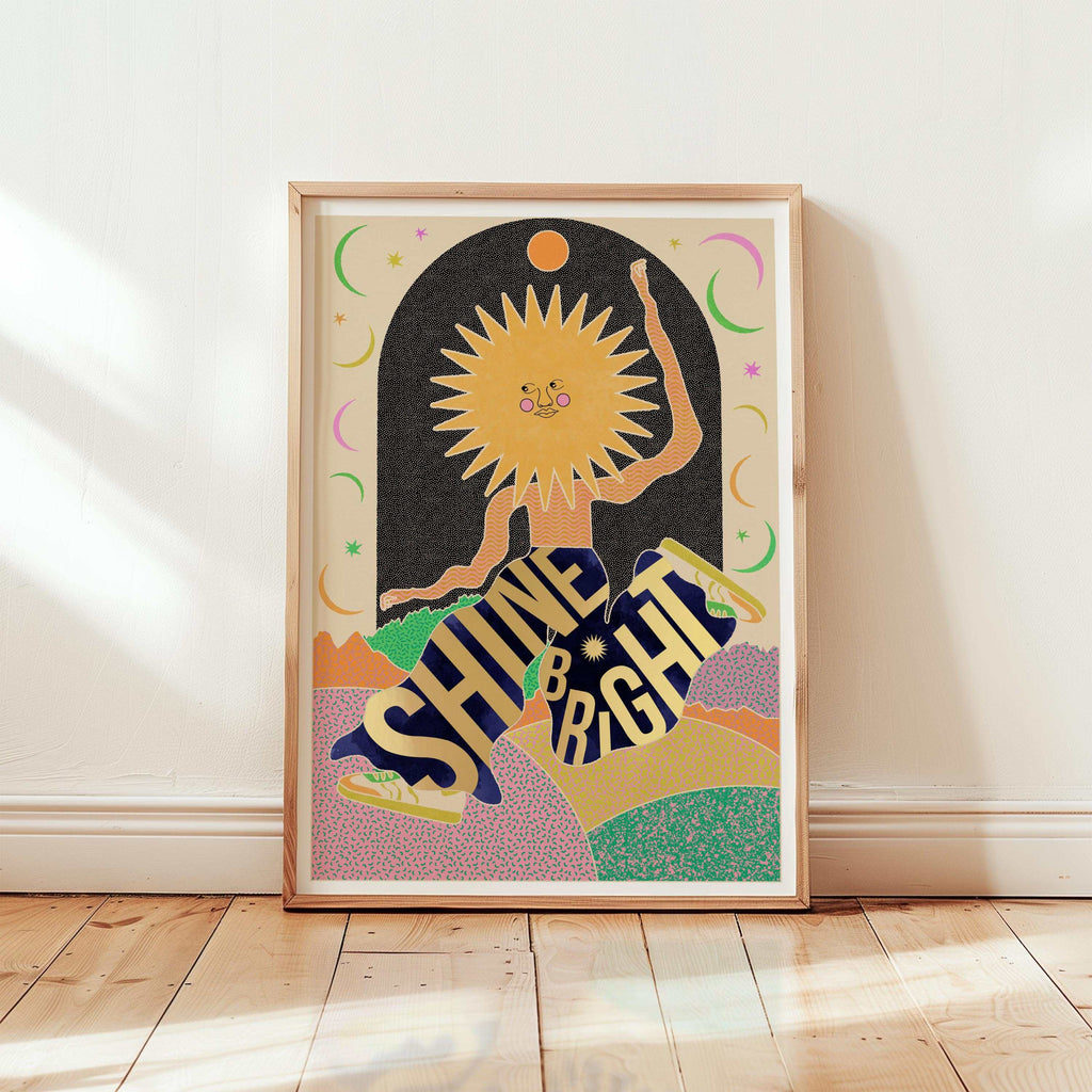 Limited Edition: Shine Bright A3 Gold Foiled Art Print