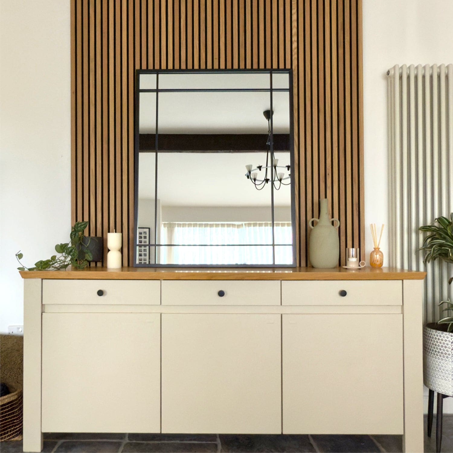 Aimi - Black Metal Rectangle Window Mirror - 95cm x 120cm.-2