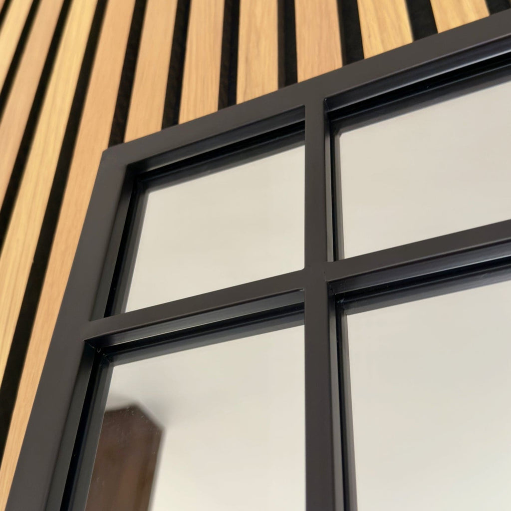 Aimi - Black Metal Rectangle Window Mirror - 95cm x 120cm.-3