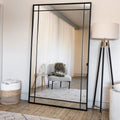 Aimi - Full Length Black Metal Rectangle Window Mirror - 180cm x 105cm.-0