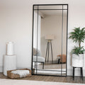 Aimi - Full Length Black Metal Rectangle Window Mirror - 180cm x 90cm-0