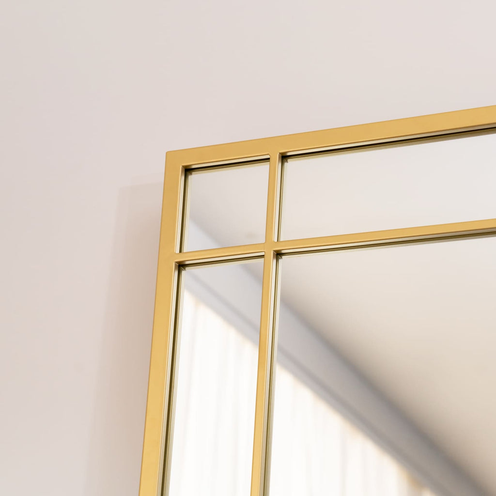 Aimi - Full Length Gold Metal Rectangle Window Mirror - 200cm x 120cm-2
