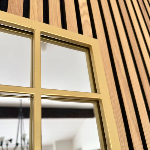 Aimi - Gold Metal Rectangle Window Mirror - 95cm x 120cm.-1