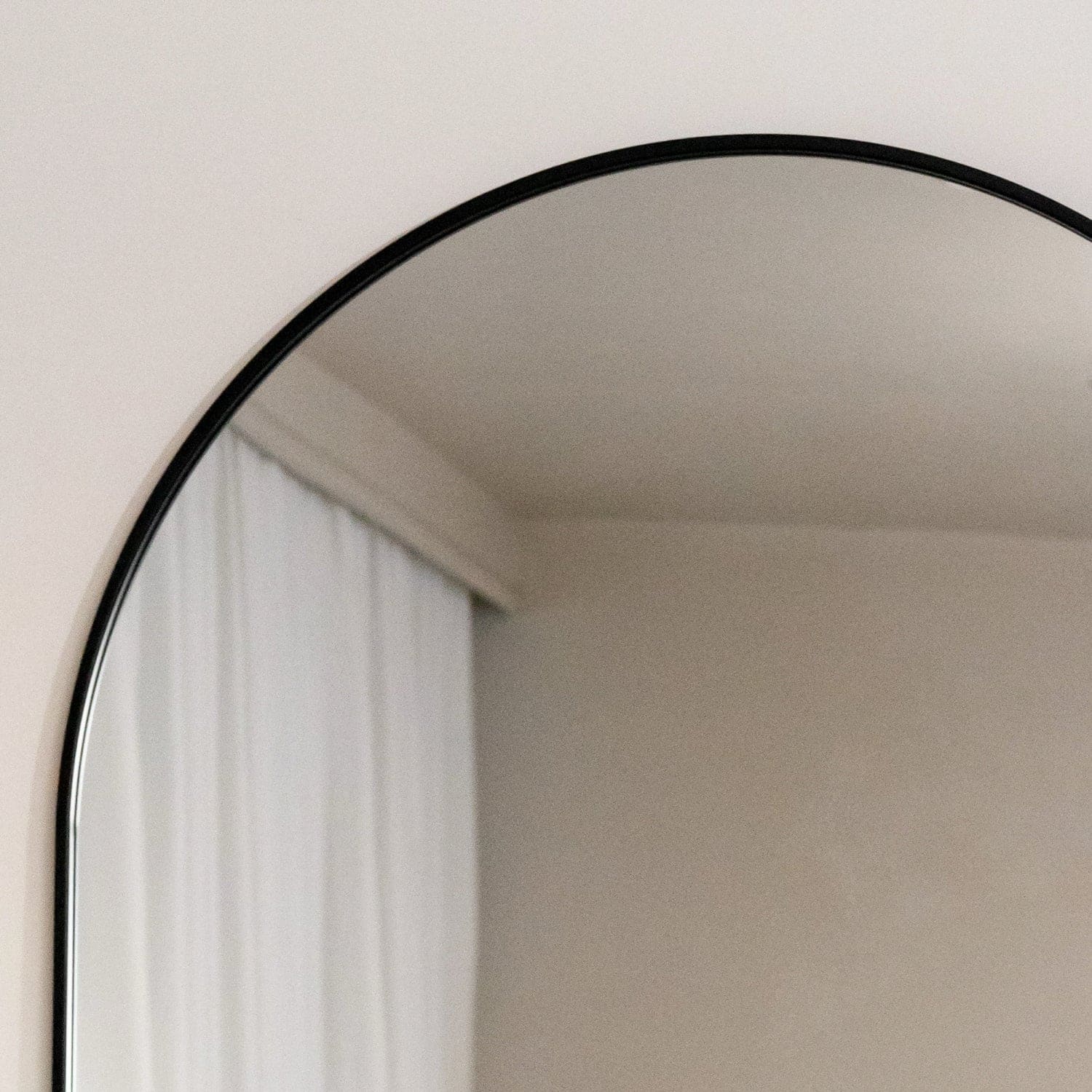 Akiko - Full Length Black Metal Arched Mirror - 160cm x 60cm-3