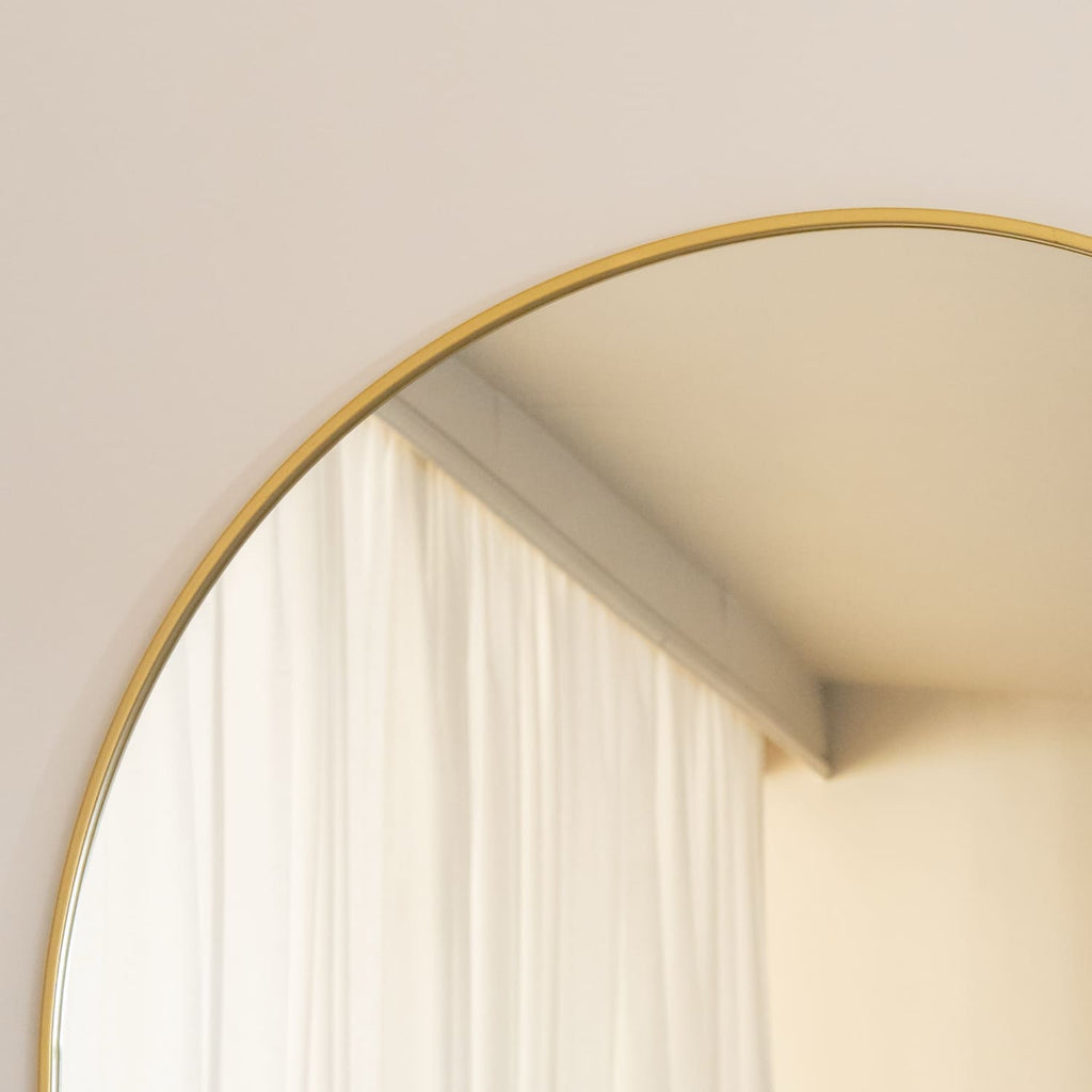 Akiko - Full Length Gold Metal Arched Mirror - 160cm x 60cm-3