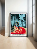 Gisburn Forest Mountain Biking Travel Print - Gisburn Forest Artwork - Hully Gully Trail Wall Art - Gisburn Forest Mountain Biking Art Poster - Gisburn Forest Mountain Biking Poster Print-0