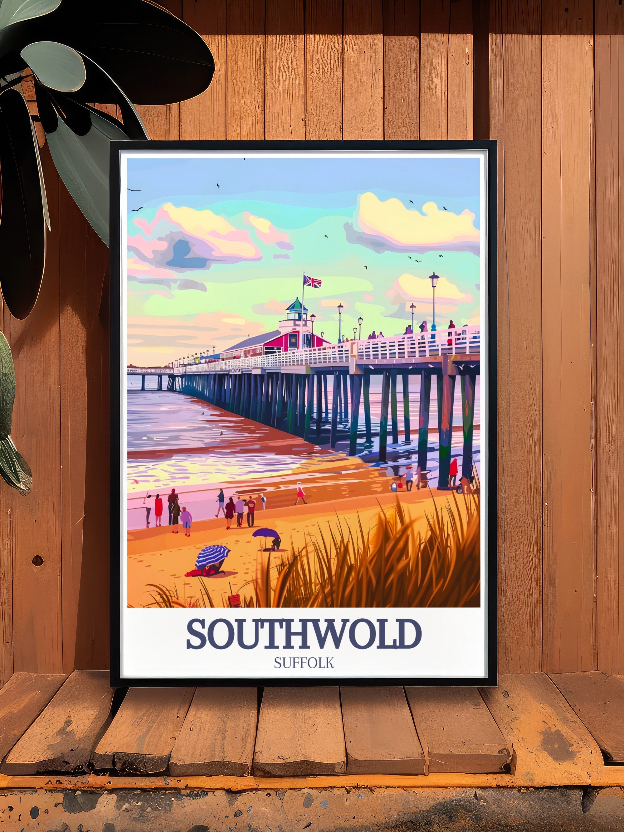 Southwold  Posters - Southwold Pier and North Sea  Art - Suffolk  Home Decor-1
