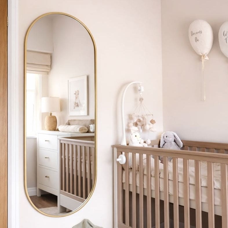 Emi - Full Length Gold Metal Runway Oval Mirror - 150cm x 60cm-1