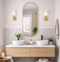 Emi - Gold Metal Runway Oval Mirror - 120cm x 40cm-0
