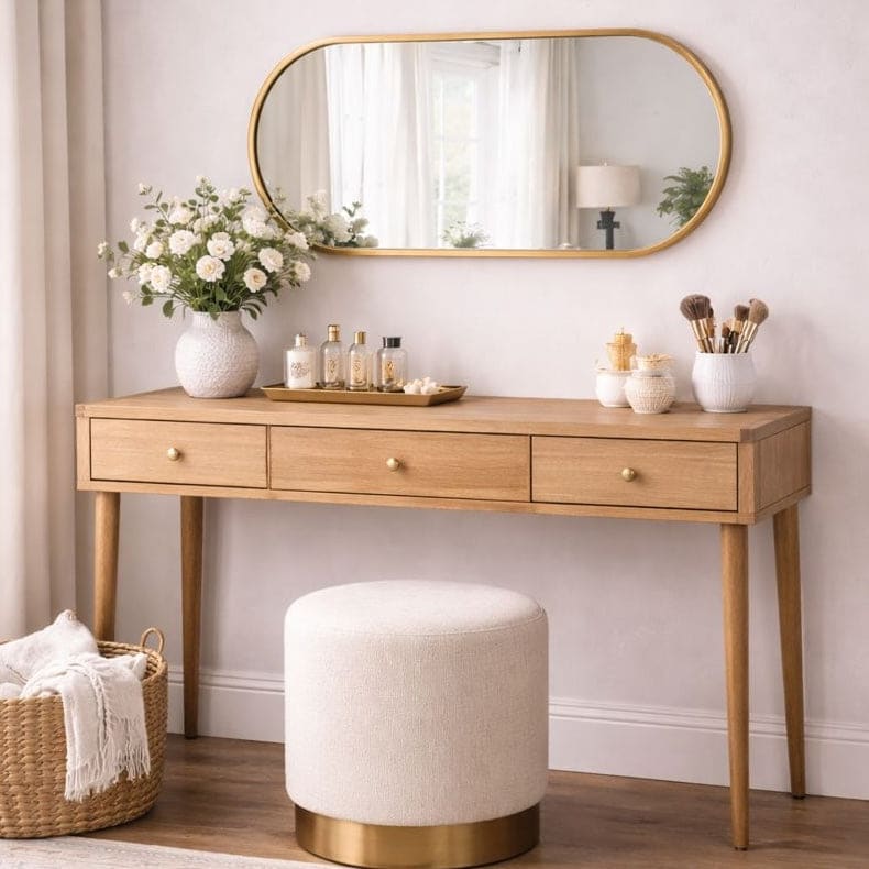 Emi - Gold Metal Runway Oval Mirror - 120cm x 40cm-1