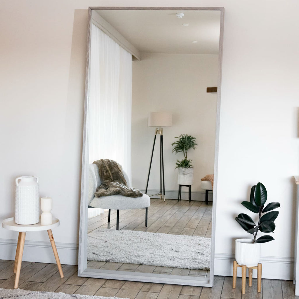 Hanaka - Full Length Grey Oak Rectangle Mirror - 200cm x 100cm-0