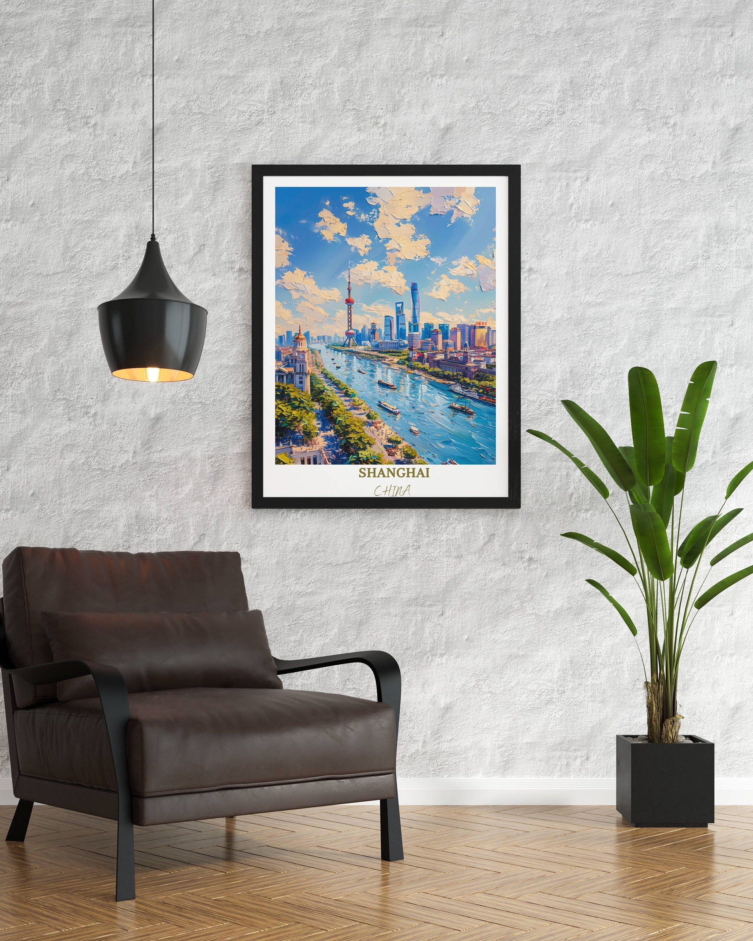 Shanghai Travel Print Wall Decor The Bund Travel Print Art Print Shanghai Wall Hanging Home Décor Gift Shanghai Art Lovers China-2