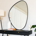 Izumi - Black Metal Irregular Pebble Mirror - 120cm x 90cm-0