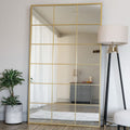 Kyō - Full Length Gold Metal Rectangle Lattice Grid Mirror - 180cm x 90cm.-0