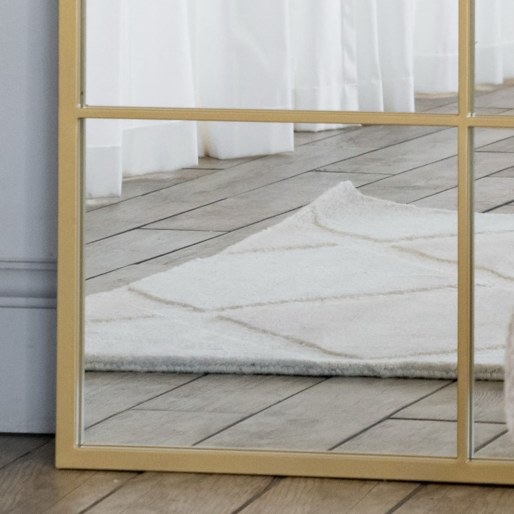 Kyō - Full Length Gold Metal Rectangle Lattice Grid Mirror - 180cm x 90cm.-1
