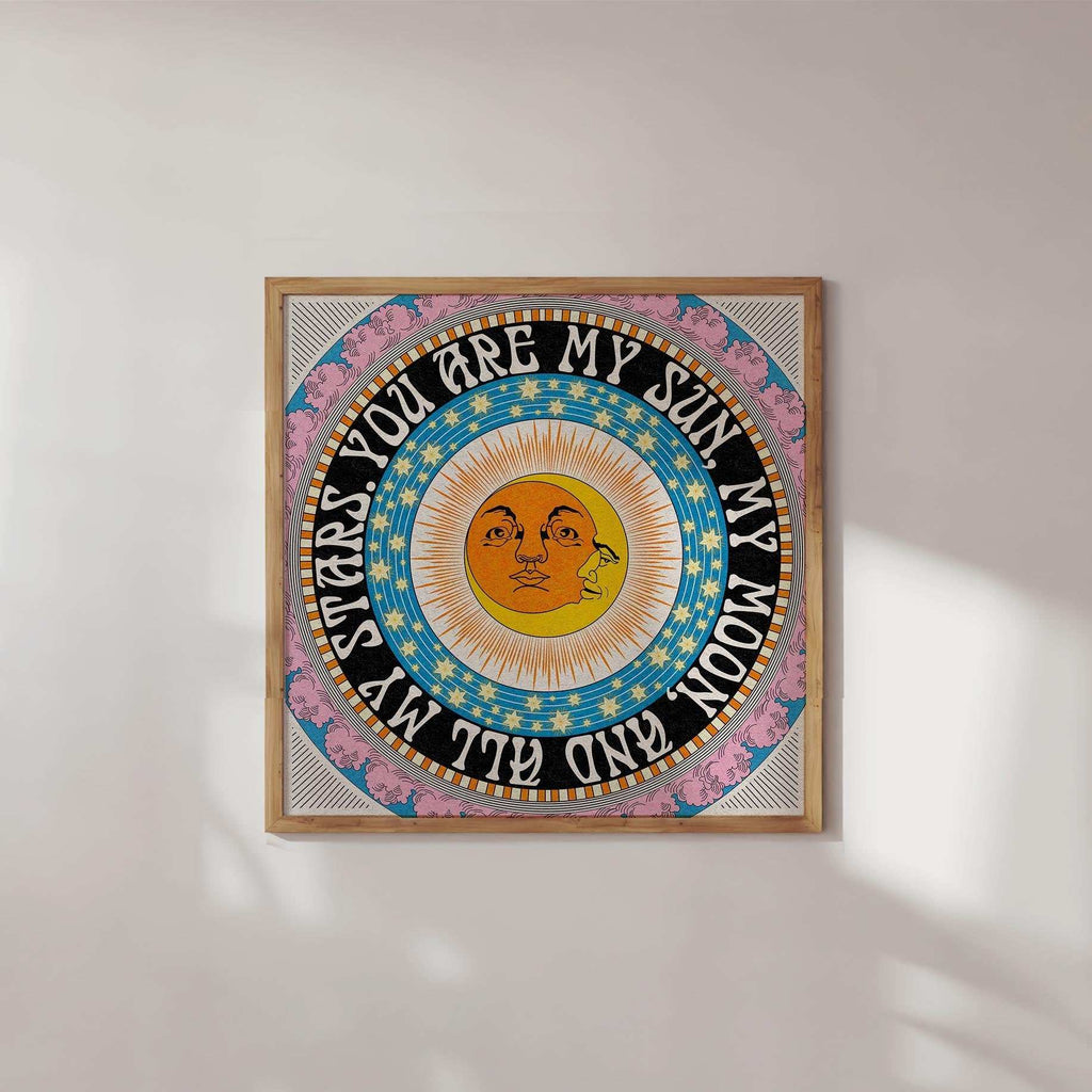 My Sun, Moon and Stars Celestial Square Art Print