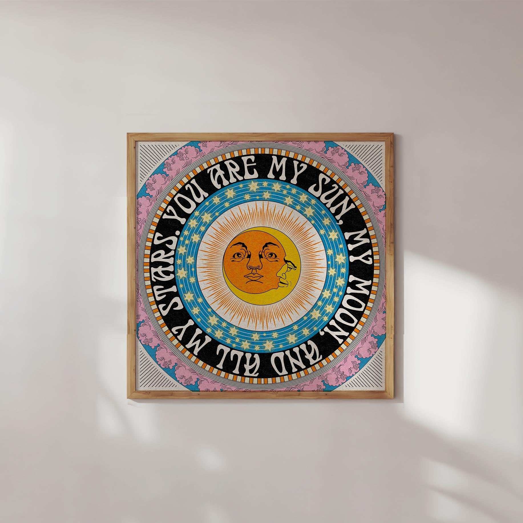 My Sun, Moon and Stars Celestial Square Art Print