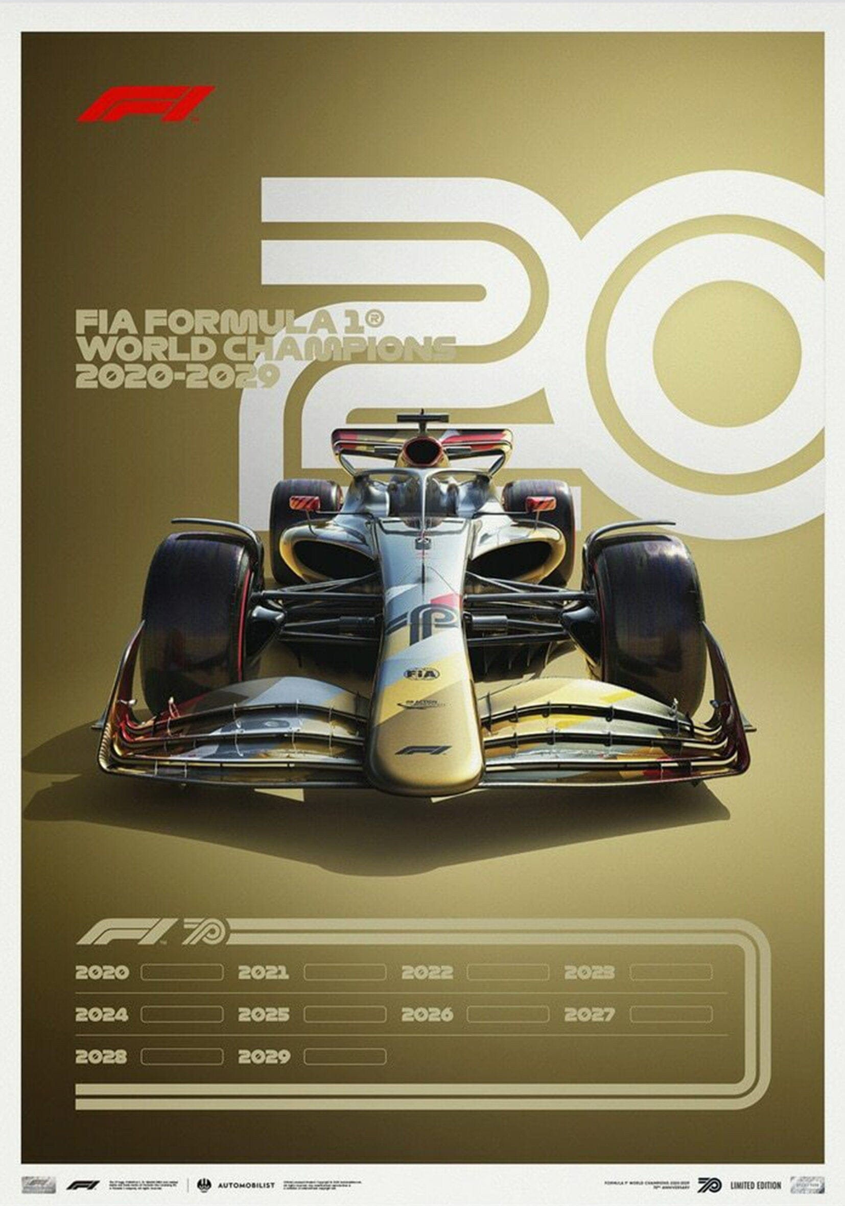 Poster Formel 1 Jahrzehnte Rennwagen Chronologie Legenden · Deko Print ohne Rahmen-8