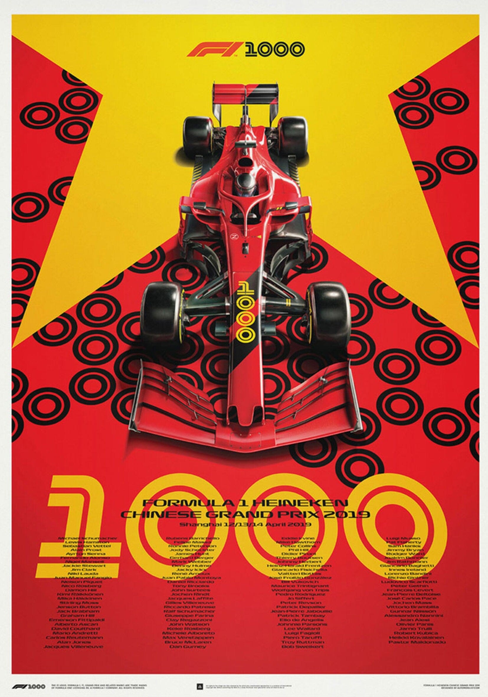 Poster Formel 1 Jahrzehnte Rennwagen Chronologie Legenden · Deko Print ohne Rahmen-9