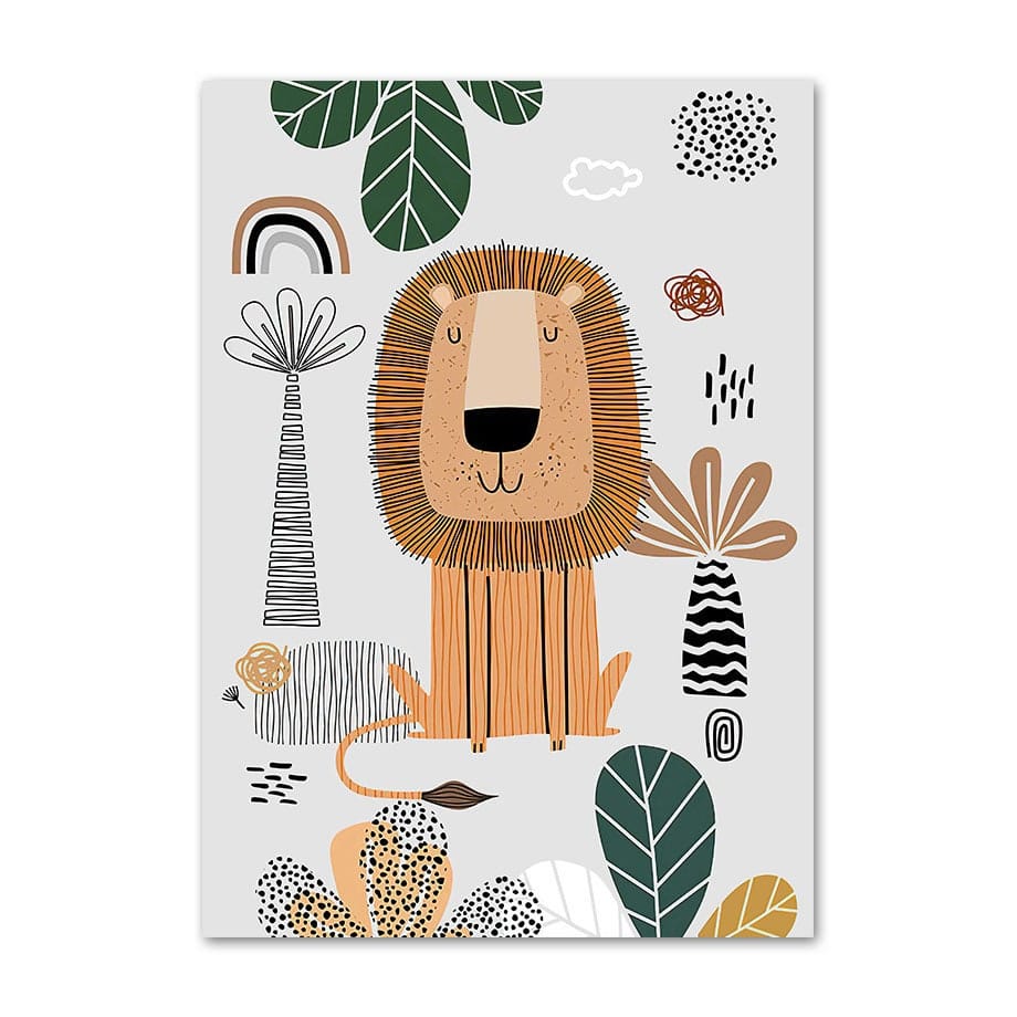 Poster Kinderzimmer Tiere Dschungel Wald · Name Personalisiert · Kinderzimmer Bilder · Wand Deko · Kunst Druck · Deko Print · ohne Rahmen-8