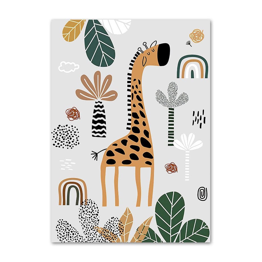 Poster Kinderzimmer Tiere Dschungel Wald · Name Personalisiert · Kinderzimmer Bilder · Wand Deko · Kunst Druck · Deko Print · ohne Rahmen-1