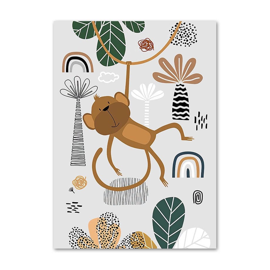 Poster Kinderzimmer Tiere Dschungel Wald · Name Personalisiert · Kinderzimmer Bilder · Wand Deko · Kunst Druck · Deko Print · ohne Rahmen-3
