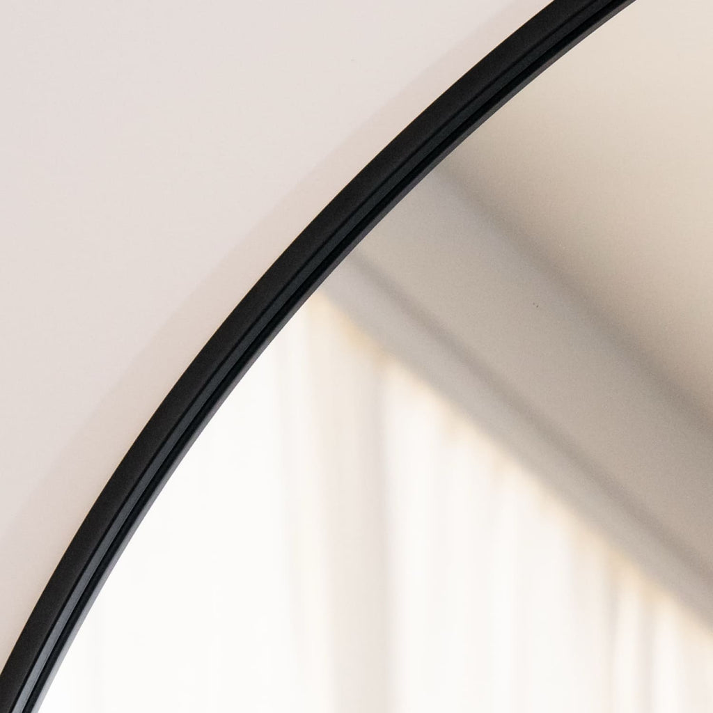 Rei - Extra Large Round Black Metal Circle Mirror - 120cm x 120cm-4