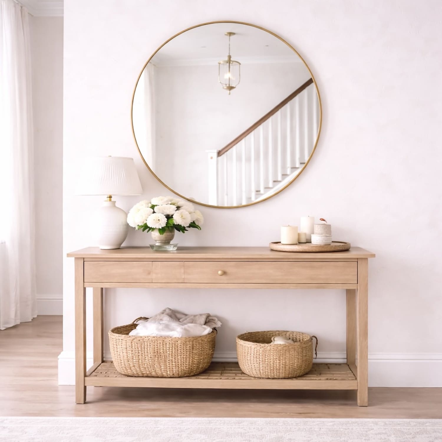 Rei - Extra Large Round Gold Metal Circle Mirror - 120cm x 120cm-3