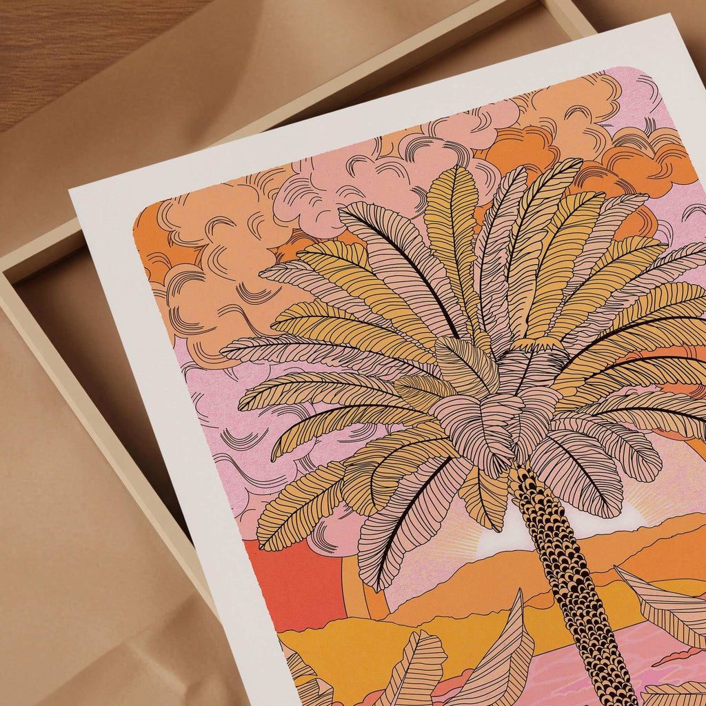 Sunset Palm Art Print