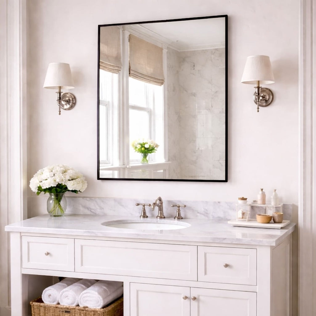 Takara - Black Metal Rectangle Mirror - 120cm x 95cm-2
